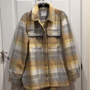 Old Navy shacket yellow plaid